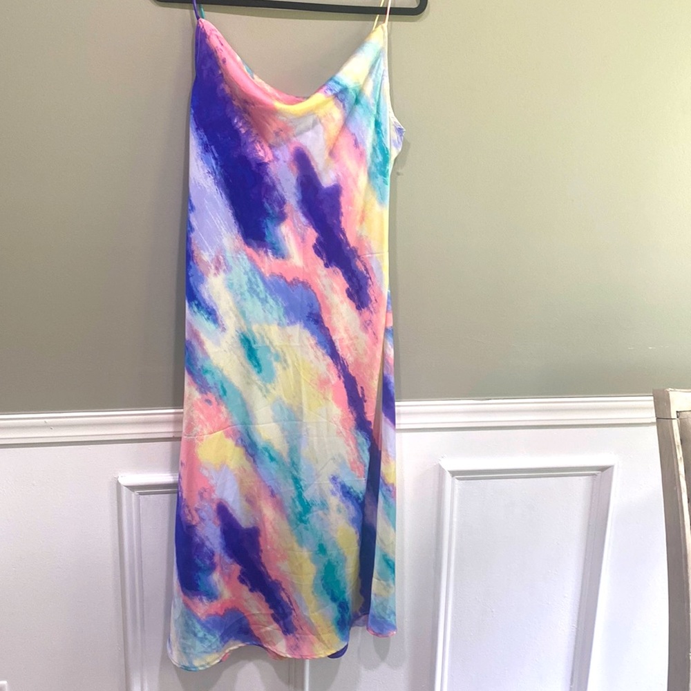 Tie dye slip dress